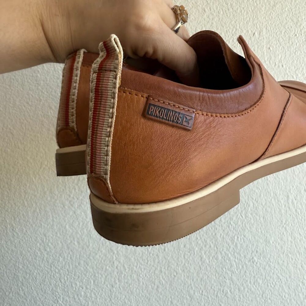 Pikolinos Pyrgos Laceless Slip On Oxford Shoes in Tan Brown Leather size 36 - Picture 9 of 13